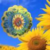 Wind Rotator 12 Inch 3D Stainless Steel Sunflower Design Metal Art Geometric Pattern Suspension Kinetic Energy Courtyard Garden Decoration Stainless