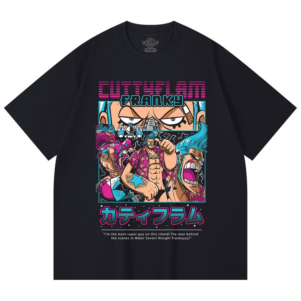 230 Gsm 100% Cotton One Piece V18 Franky Print Unisex Heavy Cotton T Shirt