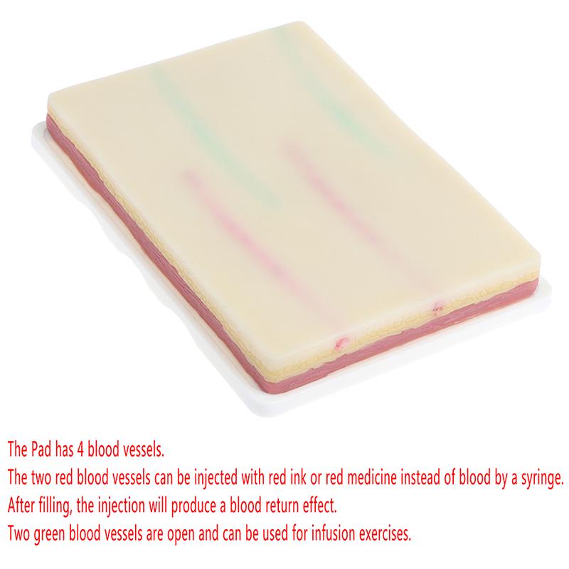 Модель для отработки навыков венепункции. Силиконовая учебная модель для наложения швов на кожу человека.