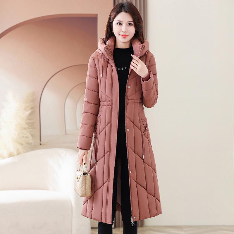 Down cotton clothes women's medium and long models, new popular fashion design sense, winter thickened cotton clothes over the knee