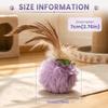 With Feather Cat Plush Toy Ball Persimmon-Shaped Cat Self-Play Toy  Indoor