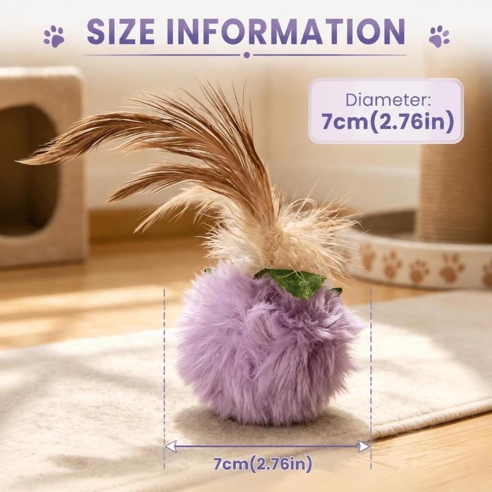 With Feather Cat Toy Persimmon-Shaped Interactive Chasing Pet Toy Portable Pet Toy Cats Kittens