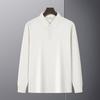 Мужская футболка-поло с длинным рукавом, с лацканами, светло-тарелочного цвета, футболка с длинным рукавом, для среднего и молодого возраста, деловая повседневная, свитер с длинным рукавом, базовая рубашка