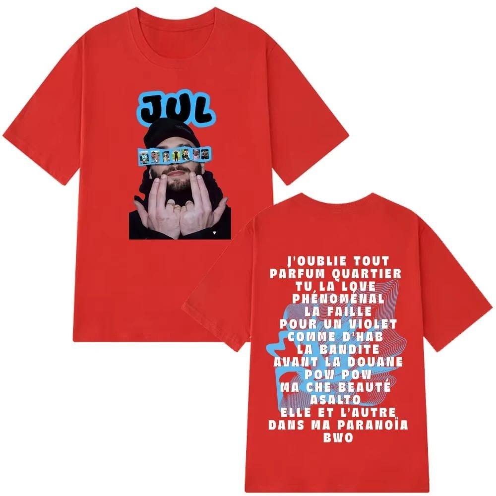 Album Pattern Printed Rap Artist Jul Print UNISEXs Womens Cotton Tshirt Hiphop Highquality Neutral Oversized YK Fashion