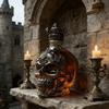 Стеклянная бутылка для вина в форме черепа из боросиликатного стекла, Бутылочка для вина пищевого качества, Декантер ручной работы