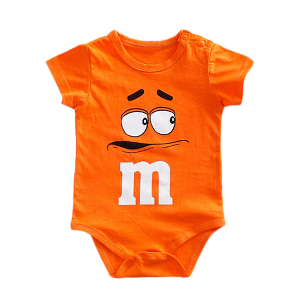 Модные милые боди M&M с коротким рукавом для мальчикови девочек