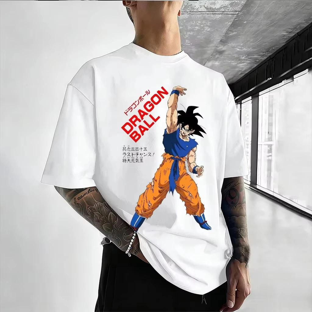 Аниме Dragon Ball Футболка У-Кун Графическая из чистого хлопка Модный Повседневный топ с коротким рукавом 2026 летний новый Уличная мода Хип-хоп