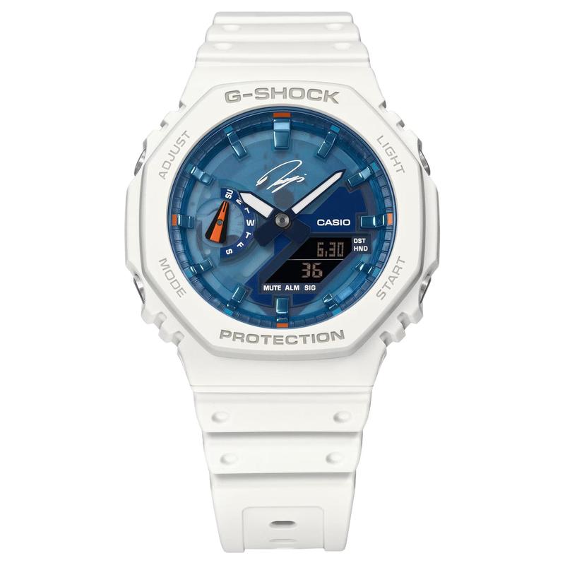 Casio Серия 2100 Водонепроницаемость 200 метров Кварцевые часы с полимерным ремешком Мужские часы Полый циферблат GA-2100RI25-7AJR