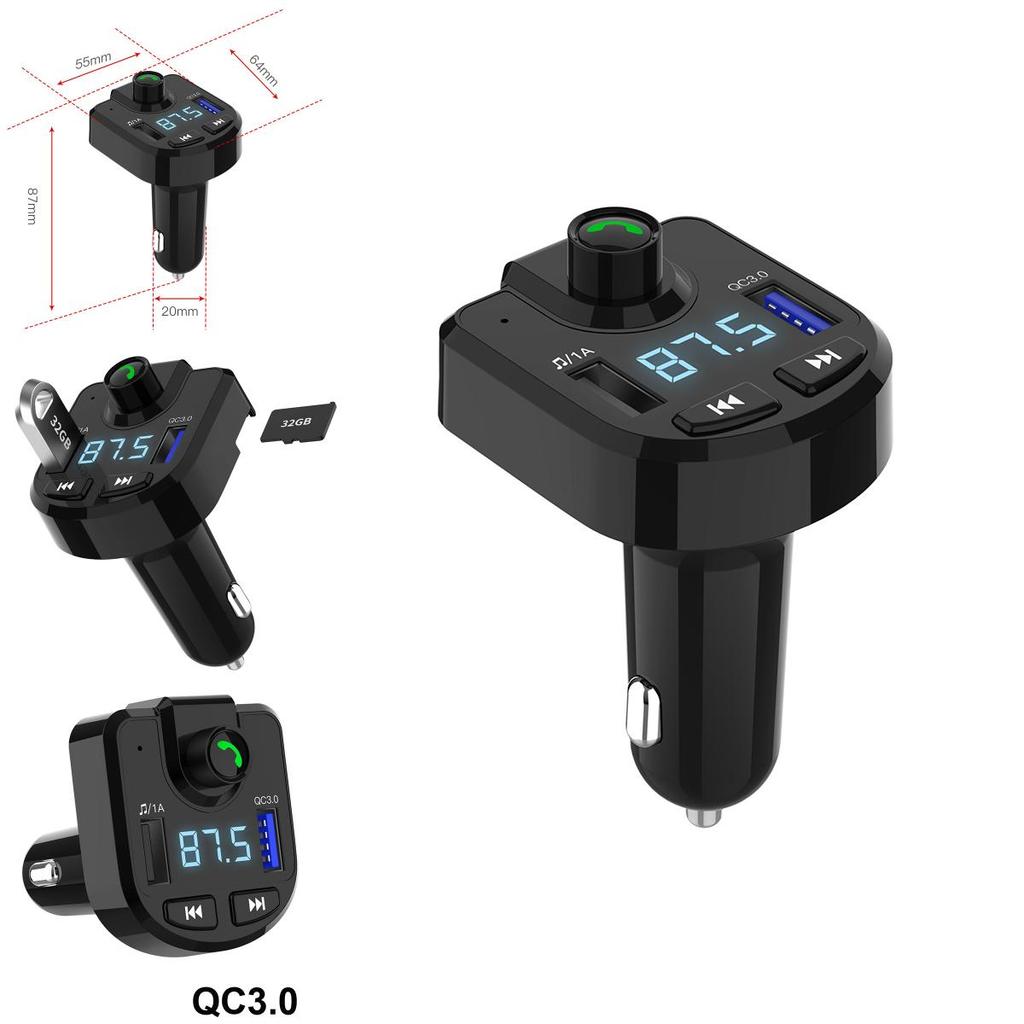 Премиальный Беспроводной FM-передатчик Bluetooth Музыкальный Плеер Bt36 С Двумя USB-портами для Зарядки для Максимального Удобства