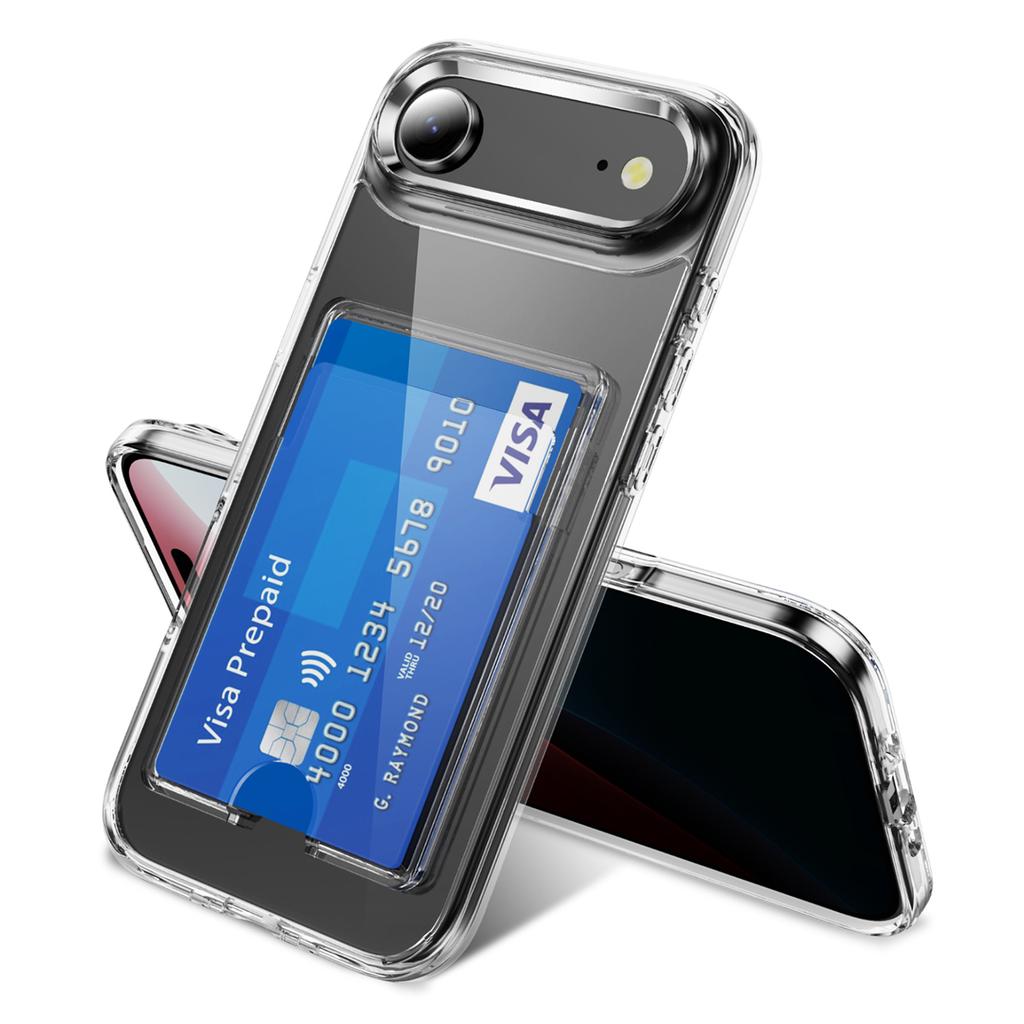 Прозрачный чехол для iPhone 17 Air из ТПУ+ПК+акрила, чехол для мобильного телефона с держателем для карт