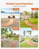 VEVOR Wooden Garden Pathway, 7 ft x 17 in, Non-Slip Curved Garden Walkway, Roll Out Cedar Outdoor Walkway Path with Wire Rope Connection