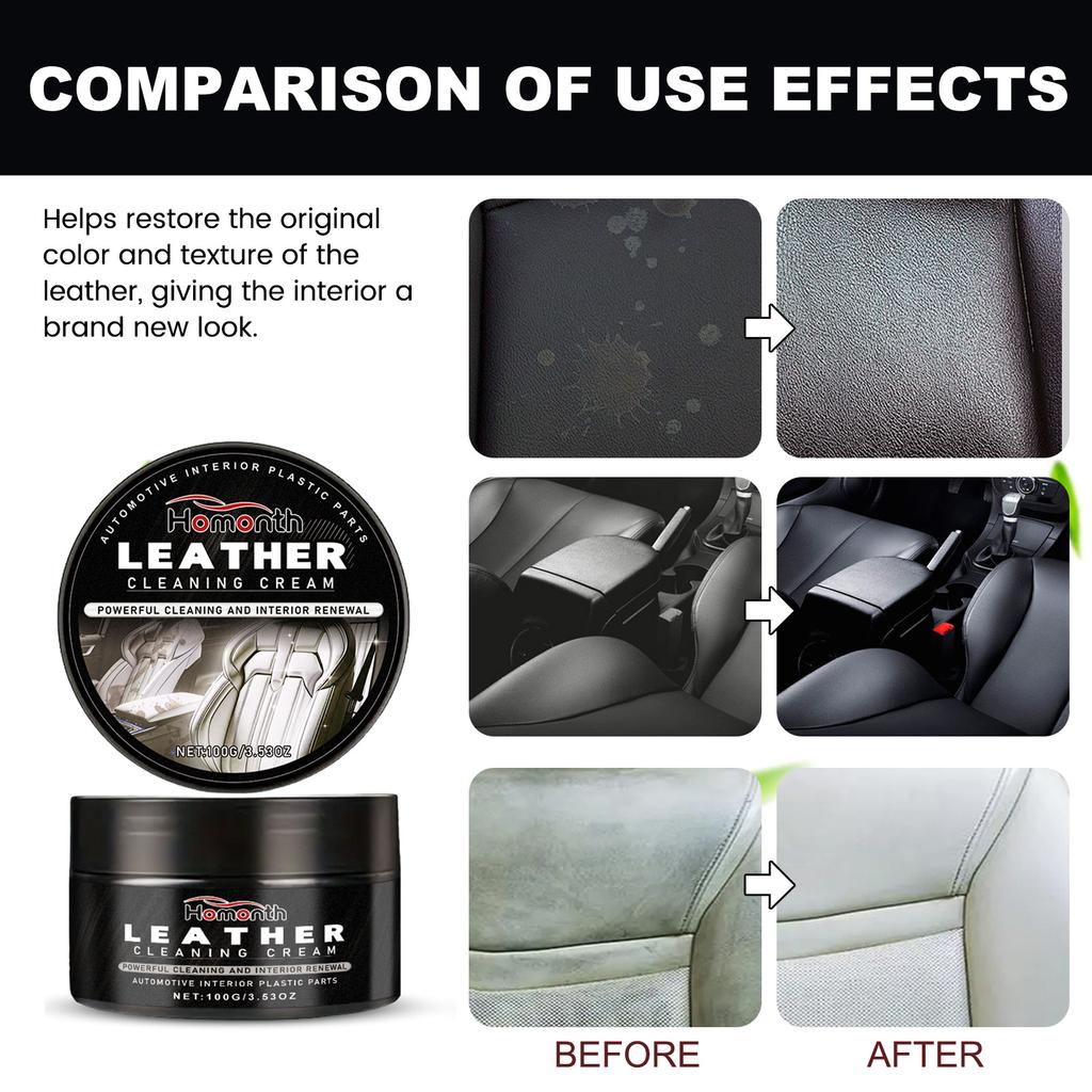 Leather Cleaning Cream Long Lasting Leather Maintenance Car Seat Sofa Scratch Cracks Care for Leather Pant Bag Shoes Furniture