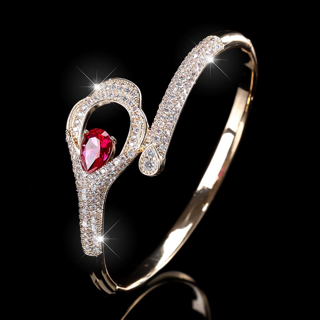 Light Luxury and Exquisite Micro-paved Open Bracelet Valentine's Day and Chinese Valentine's Day Gift Bracelet