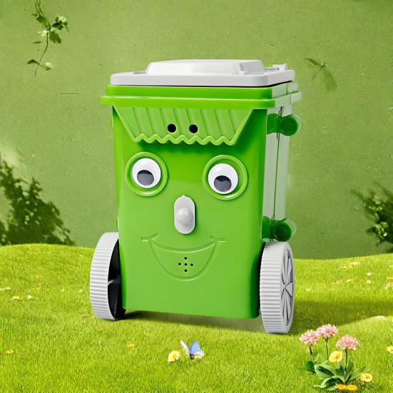 Имитация мусорного ведра, пылесос, умное объезжание препятствий, электрическая мультяшная игрушка-робот, мини-настольный очиститель с батарейным питанием