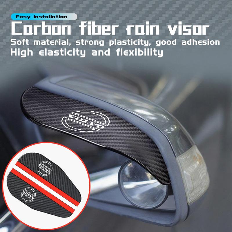 Car Rear View Mirror Rain Brow Carbon Fiber Eyebrow Rain Cover For Volvo XC90 V90 V60 V40 S80 S60 S90 C40 XC60 XC40 V70 XC70