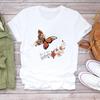 (Азиатский размер) Футболка женская с принтом бабочки и цветочным трендом, женская одежда, повседневная модная футболка с коротким рукавом, женская футболка с графическим рисунком