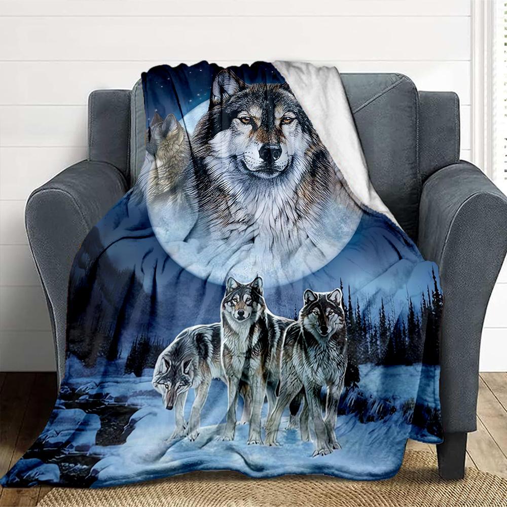 Wolf Pack Flannel Blanket Throw Blanket Soft Warm Sofa Bed Camping Car home Decor Unique Christmas Gift C9302604