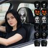 2Pcs Soft Comfortable Spooky Face Auto Headrest Sleeve Stretch Headrest Protector  All Seasons