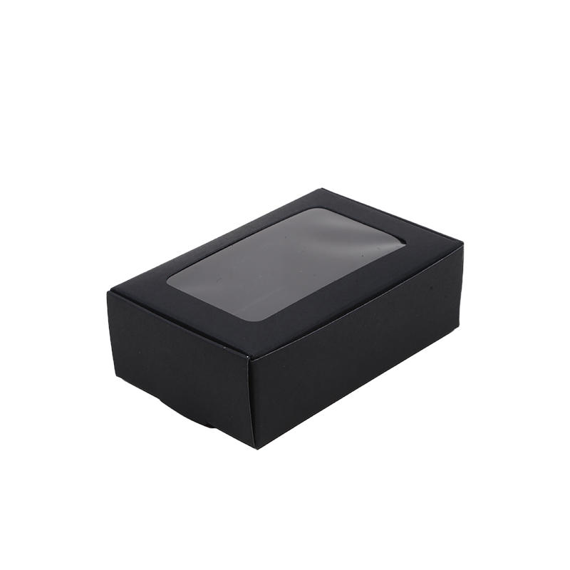 25PCS Kraft Paper Box With Clear Window Homemade Boxes Presents Packaging Boxes For Cookies Packaging Candy Box Birthday Gift