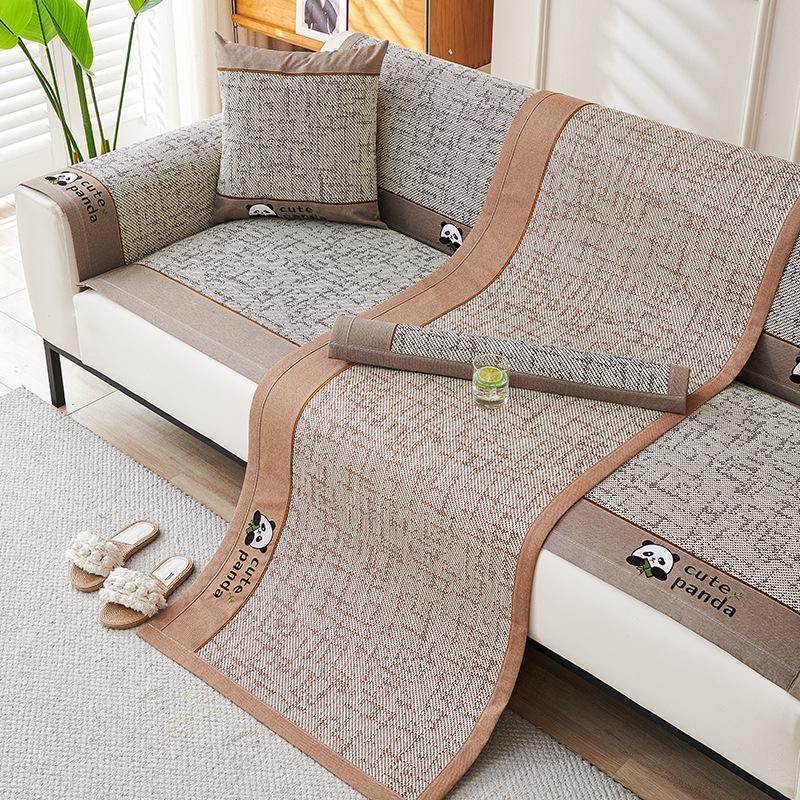 Cool Rattan Sofa Cushion Summer Seat Cushion One-Piece Combination Sofa Cover New Summer Cool Cover