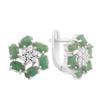 Silver Earrings with Natural Emerald, Cubic Zirconia (2187776)