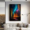 Fantasy Magic Midnight Painting Canvas Print Wall Art Poster Dreamy Forest Starry Picture for Living Room Home Decor Cuadros