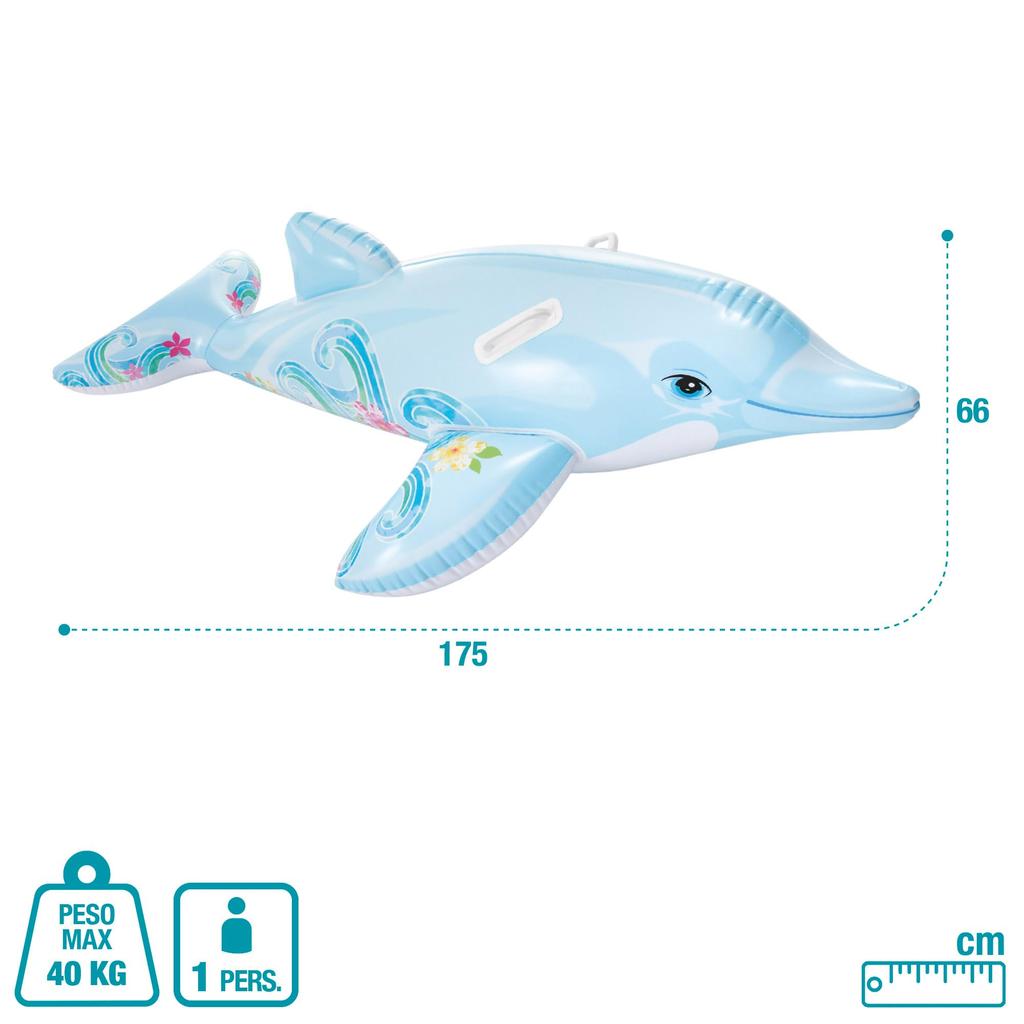 Intex Dolphin Inflatable 175 x 66 58535 Japanese cannot be Lil' Ride-On Ring, cm, [Genuine Product] [Pattern specified]