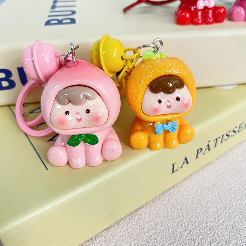 Креативная кавайная смоляная трехмерная кукла-брелок для рюкзака, подвеска, аксессуары, милый сладкий фрукт, автомобильный брелок, маленькие подарки