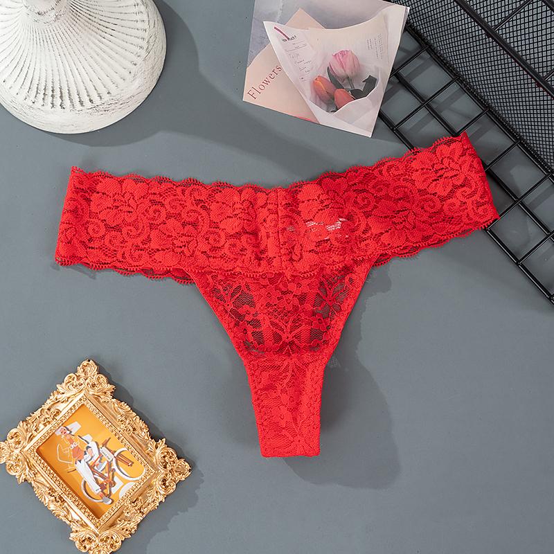 Женские сексуальные кружевные трусики с низкой талией, цветочные стринги, нижнее белье, женское соблазнительное нижнее белье-стринги