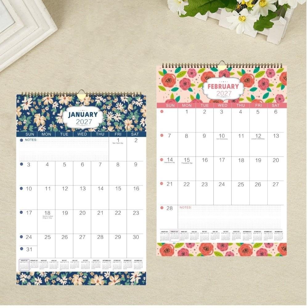 Holidays Marked Wall Calendar Thick Paper Asian New Year Calendar English Calendar Wall Decoration