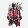 Winter Women Men Scarf Layers Poncho Hooded Retro Print Wraps Shawl Scarve Capa Para Mujer Pashmina Cloak New Unisex Christmas