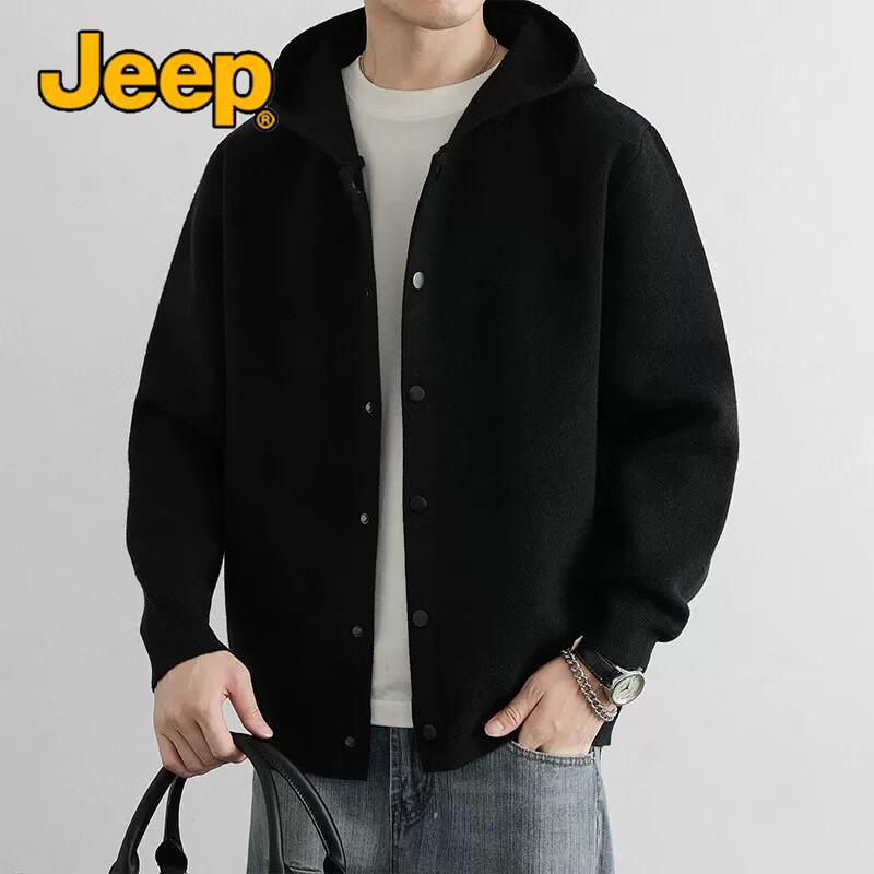 Jeep Мужской вязаный кардиган с капюшоном