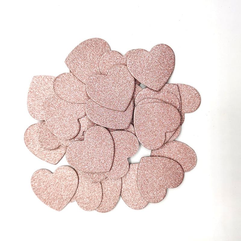 100pcs Glittler Rose Gold 3cm Heart Paper Confetti Wedding Card Paper Confettis Birthday Baby Shower Wedding Party Supplies