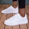 Женские однотонные минималистичные кроссовки, легкие, на мягкой подошве, со шнуровкой, для ходьбы, для катания на коньках, низкие белые туфли
