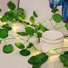 LED Light Energy-saving Create Atmosphere Flexible Eye-catching Indoor Green Leaf String Light LED Hanging Lamp Party Supplies