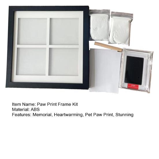 Набор рамок с отпечатком лапы для собак и кошек Деревянная мемориальная рамка для питомца с мягкой глиной для отпечатка лапы и подушечкой с чернилами для чистого отпечатка DIY подарки-впечатления для любителей питомцев