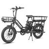 FAFREES FF20 CUV Home Long Tail Electric Freight Bicycle 48V12Ah Dual Battery 250W Motor City Electric Bike 20 Inch Fat Tires Outdoor E-Bike