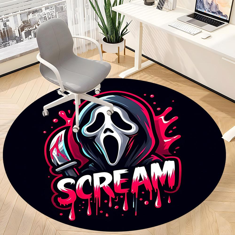 1pc Scream MaskChair Carpet for Office, Non-slip, Soft and Durable Office Rug for Interior Decoration, Perfect for Office yy250925076