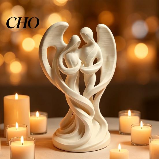 Spiritual Protection Gift Angel Mother And Child Ornaments 3D Printed Smooth Lines Companionship Statue Compact Decorative Figurine Symbolizing
