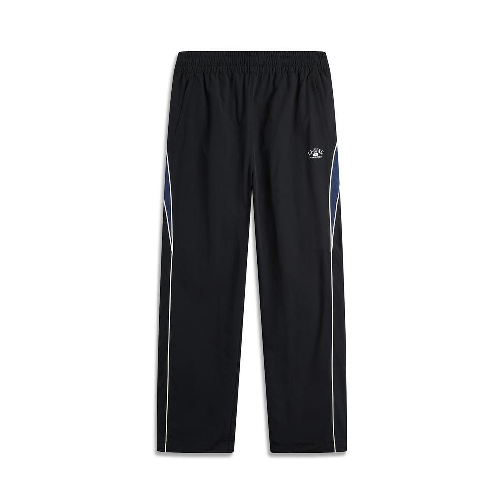 Li Ning Sports Lifestyle Series American Vintage Casual Loose Direct Leg со средней посадкой, трикотажные джоггеры для мужчин, черные, темно-синие, AYKU747-1