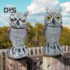 Garden Owl Decoy Outdoor Bird Repellent Owl Statue To Scare Birds Away Squirrel Deterrent Owl Scarecrow with 360-Degree Rotating Head for Patio Porch