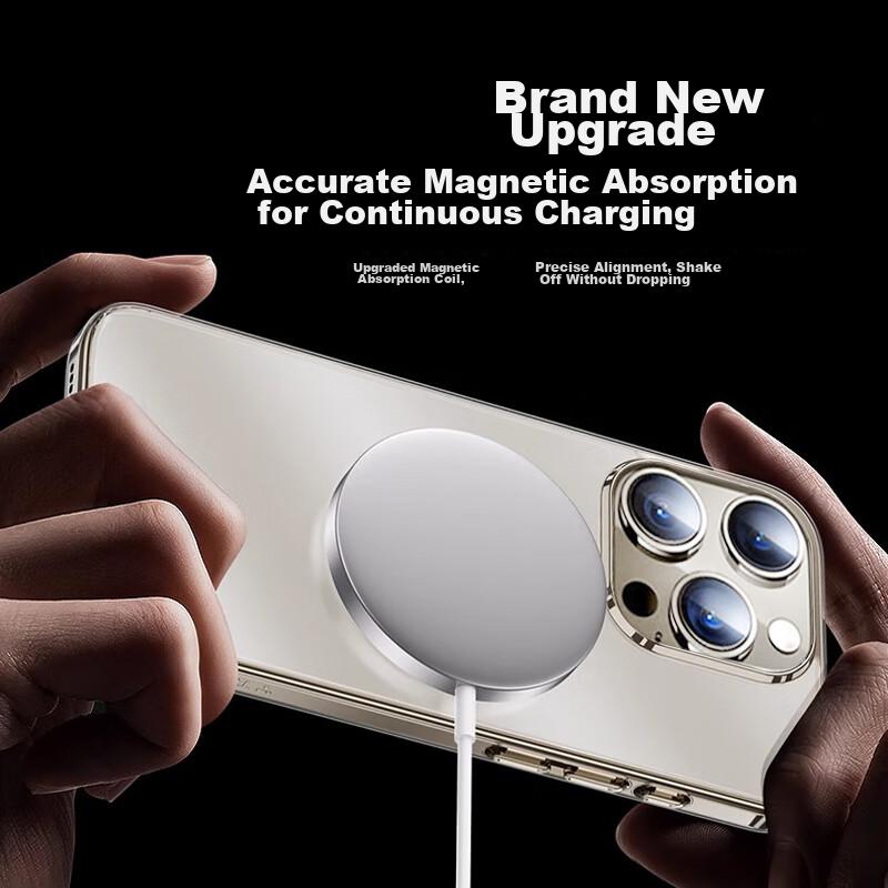 IPhone 16 Pro Max Case, IPhone 16 Pro Max Magnetic Case, MagSafe Charging, Ultra-Thin, Shockproof, Lens Protection, Simple Transparent Case