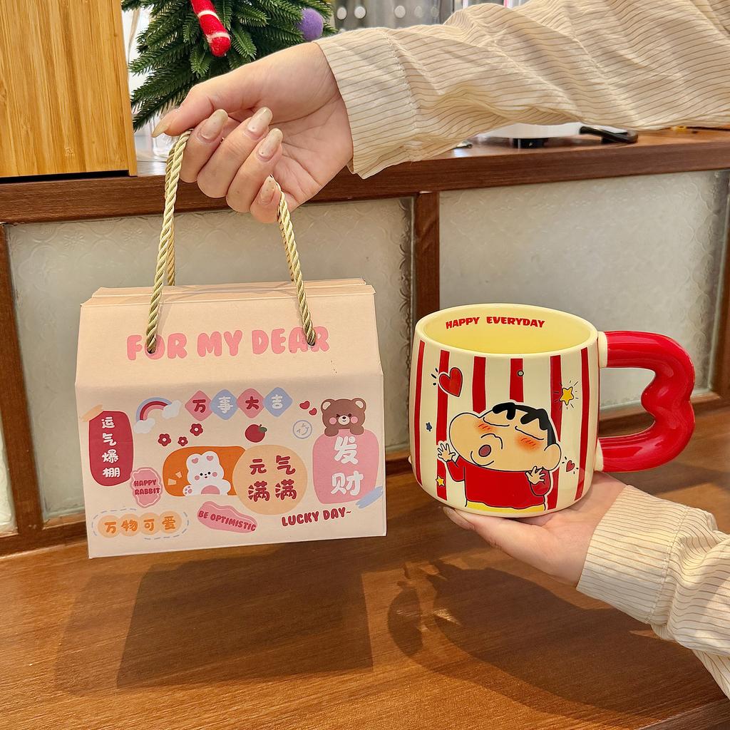 Кружка с ручкой Высококачественная керамическая кружка Бытовая кружка для воды большой емкости Для подарков на день рождения девочкам