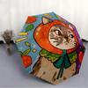 1pc Cat Citrus Automatic Folding Umbrella - Compact 8-Rib Design, Durable Plastic & Iron, Lightweight for Outdoor Daily Use003