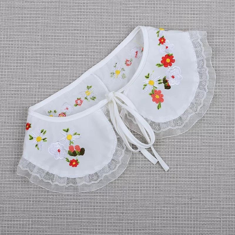 Мода 2023 года, женская, для девочек, кукла Лолита, шаль, поддельный воротник, вышитое ожерелье, лацкан, блузка, накидка на плечо, короткая накидка, поддельный воротник