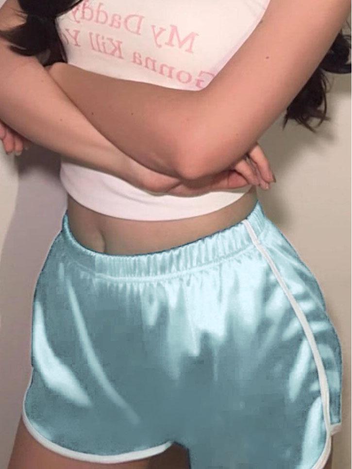 Женские шелковые летние шорты для йоги в европейском и американском стиле — сексуальные, повседневные шорты