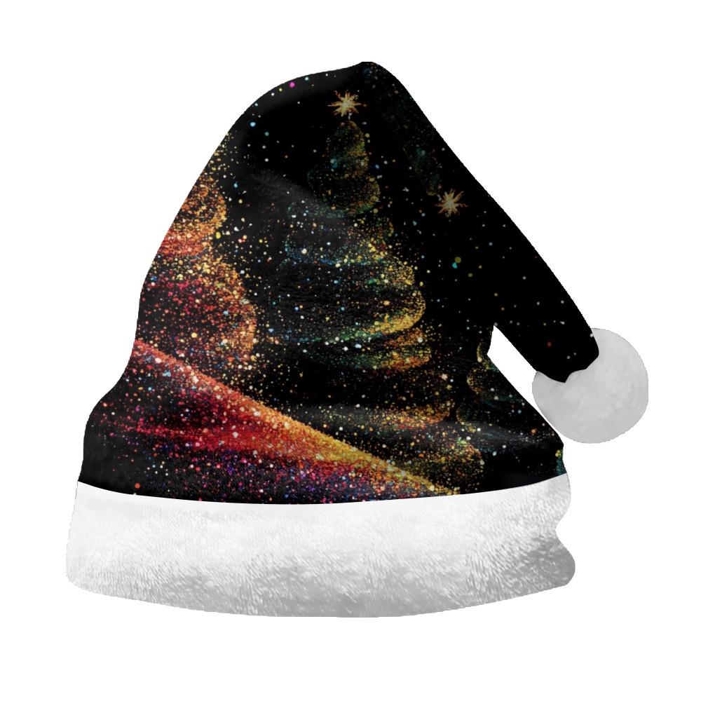 2024 Новая плюшевая бархатная двухсторонняя флисовая рождественская шапка для взрослых и детей - Счастливого Рождества, индивидуальный дизайн