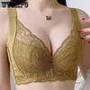 Thin Bra Women's Sexy Lace Bra Gather Push Up and Close The Breast Bra Full Cup E Cup Plus Size Sensual Lingerie Wide Back Bra