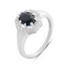 Серебряное кольцо с натуральным сапфиром 2.093ct, фианитами, вес изделия 3,22 гр (2180951)