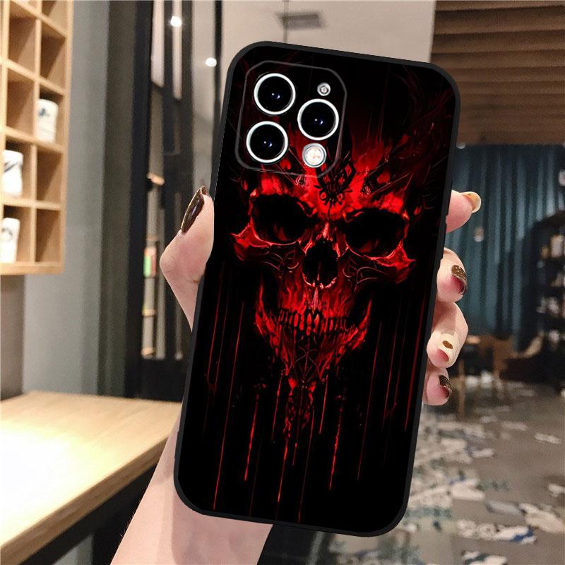Phone Case Carcasa Funda For iPhone 17 Pro Max 17 Air 16 15 14 13 Pro Max 15 16 Pro 15Plus Skull Case